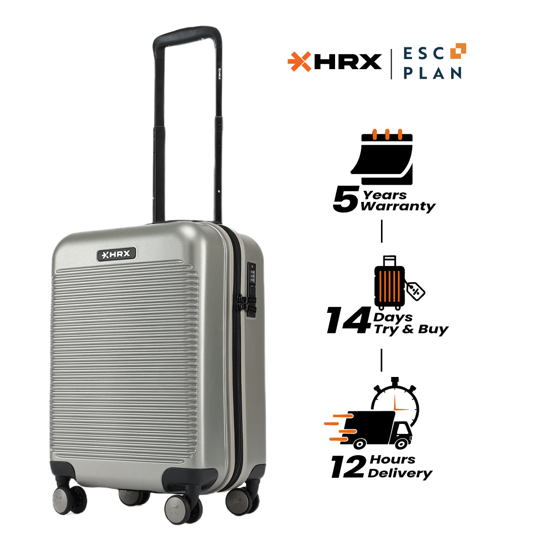 HRX by Hrithik Roshan Small Cabin Suitcase (56 cm) 8 Wheels - Grit