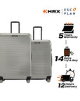 HRX by Hrithik Roshan Hard Body Set of 2 Luggage 8 Wheels - Grit