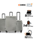 HRX by Hrithik Roshan Hard Body Set of 3 Luggage 8 Wheels - Grit