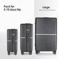 Hard-shell polycarbonate trolley suitcase, large size, telescopic handle, four wheels