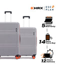 HRX by Hrithik Roshan Hard Body Set of 2 Luggage 8 Wheels - Helium