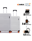 HRX by Hrithik Roshan Hard Body Set of 2 Luggage 8 Wheels - Helium