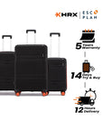 HRX by Hrithik Roshan Hard Body Set of 3 Luggage 8 Wheels - Helium