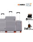 HRX by Hrithik Roshan Hard Body Set of 3 Luggage 8 Wheels - Helium