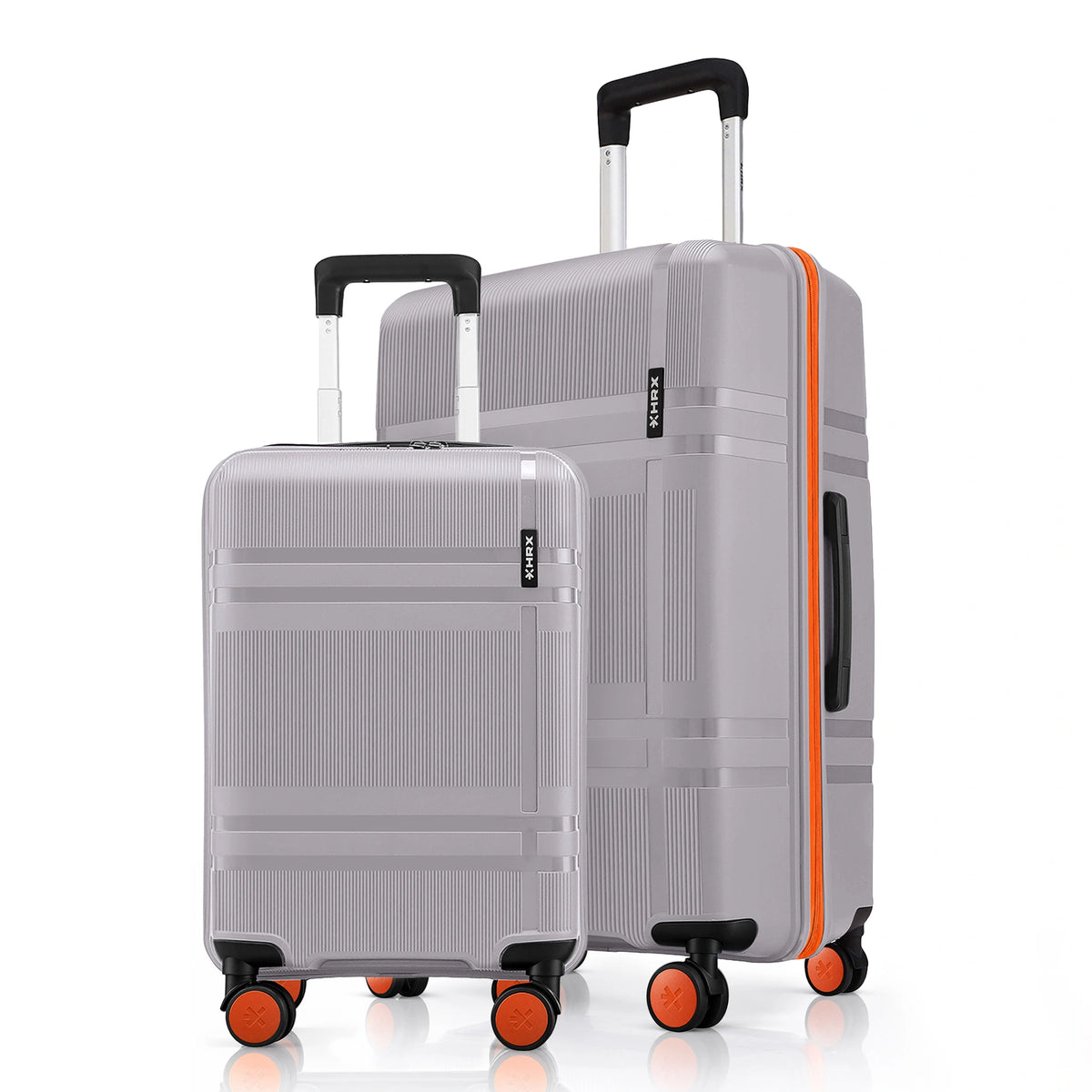 HRX Helium Hard Body Set of 2 Luggage (8 Wheels) - Polycarbonate - Grey