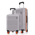 Grey hard-shell luggage set of 2 with telescopic handles and four spinner wheels