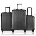 Charcoal gray hard-shell rolling luggage set of 3 with telescopic handles, 8 wheels