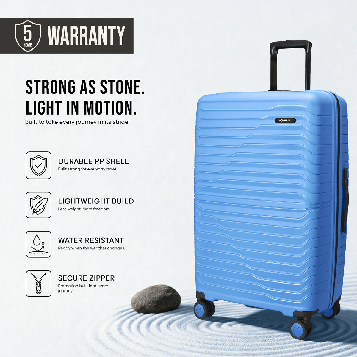 HRX Kyoto Hard Body Set of 3 Luggage (8 Wheels) - Polypropylene