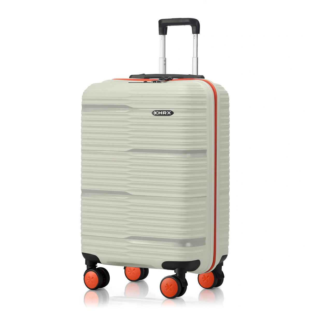 White HRX Zanzibar suitcase with telescopic handle and 8 spinner wheels