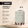 Light gray HRX Zanzibar suitcase on 8 spinner wheels with telescopic handle