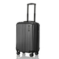 Charcoal gray polycarbonate cabin suitcase with telescopic handle and 8 wheels