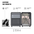 Open HRX Force suitcase interior with packing compartments and compression straps