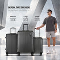 Charcoal grey HRX Force cabin suitcase with extendable handle and 8 spinner wheels
