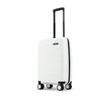HRX small cabin suitcase white side view with telescopic handle and spinner wheels