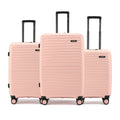 HRX small cabin suitcase set of three in peach with four wheels and telescopic handles