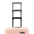 Small cabin suitcase with telescopic handle system and top handle bars