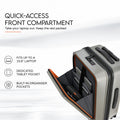 Silver trolley open at front with organizer for a laptop up to 15.6 inches.
