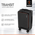 Black laptop cabin trolley with hard-shell protection and airline cabin-ready design