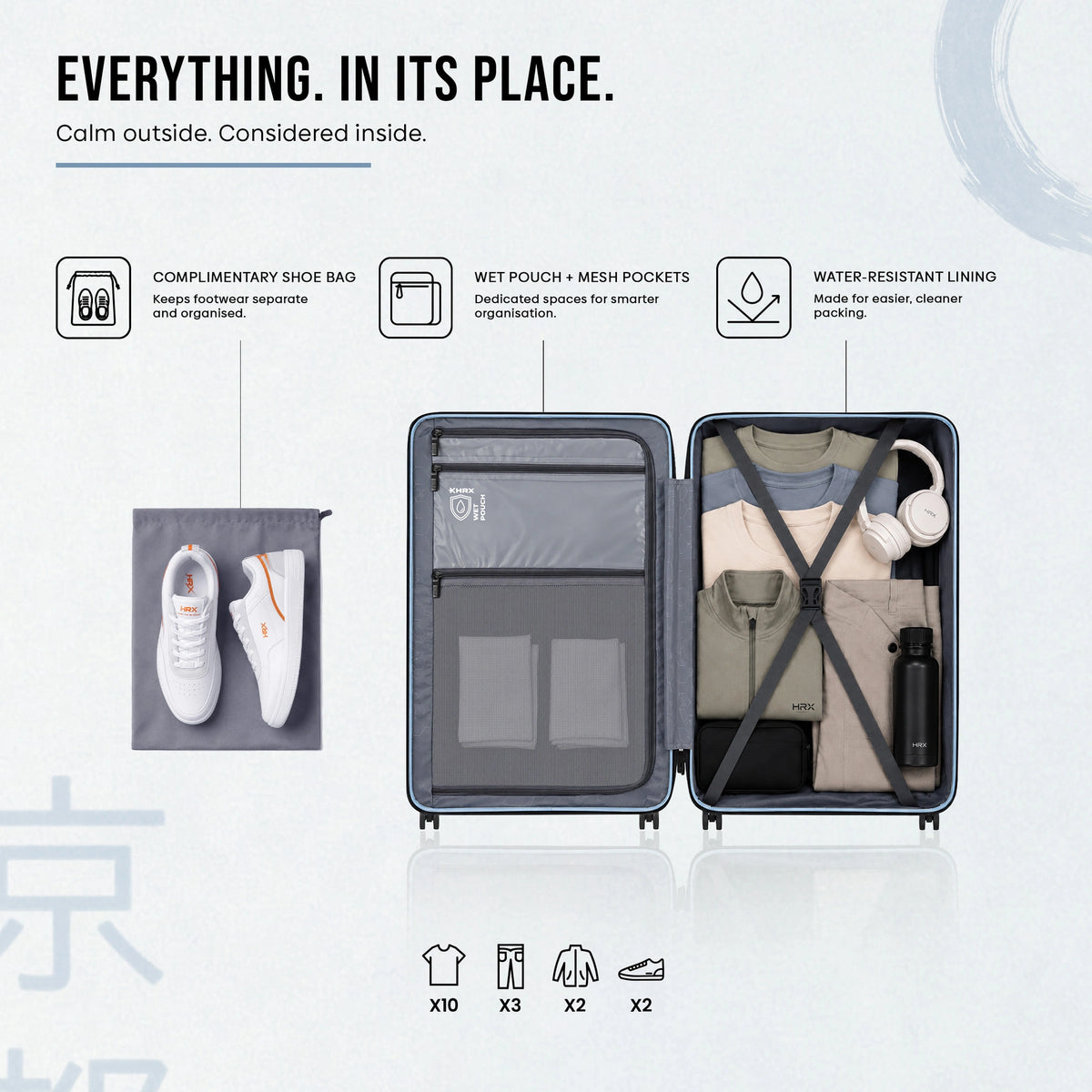 HRX Kyoto Medium Check-in Suitcase (65 cm) 8 Wheels - Polypropylene