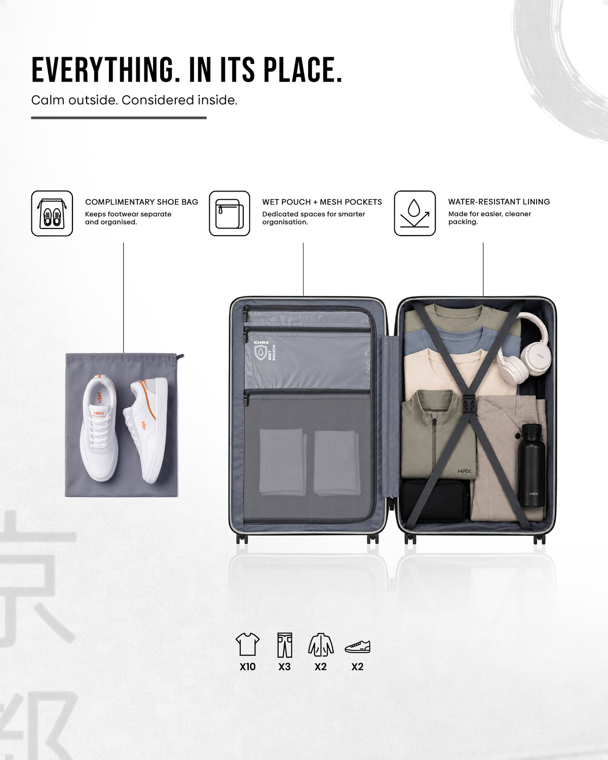 HRX Kyoto Medium Check-in Suitcase (65 cm) 8 Wheels - Polypropylene