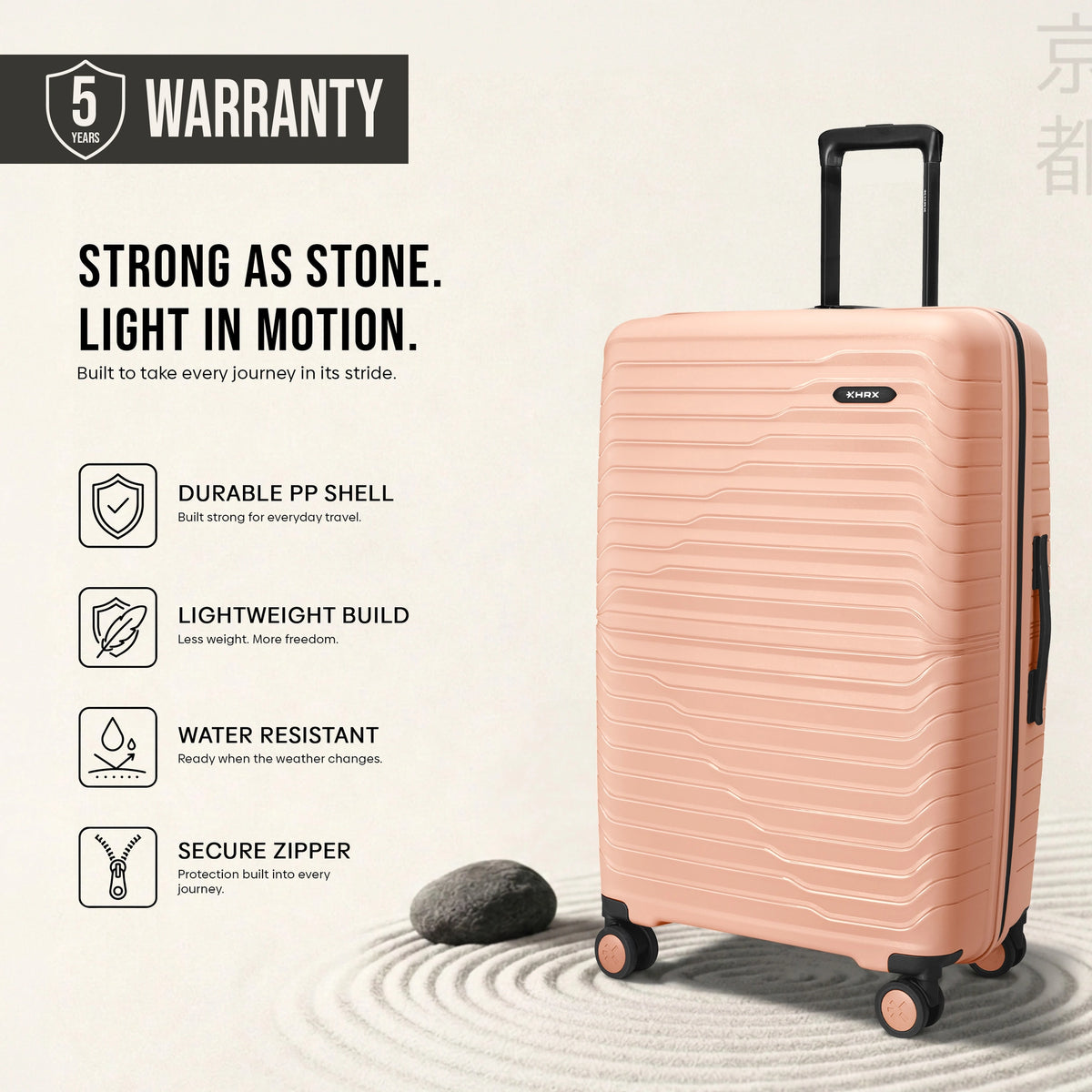 HRX Kyoto Medium Check-in Suitcase (65 cm) 8 Wheels - Polypropylene
