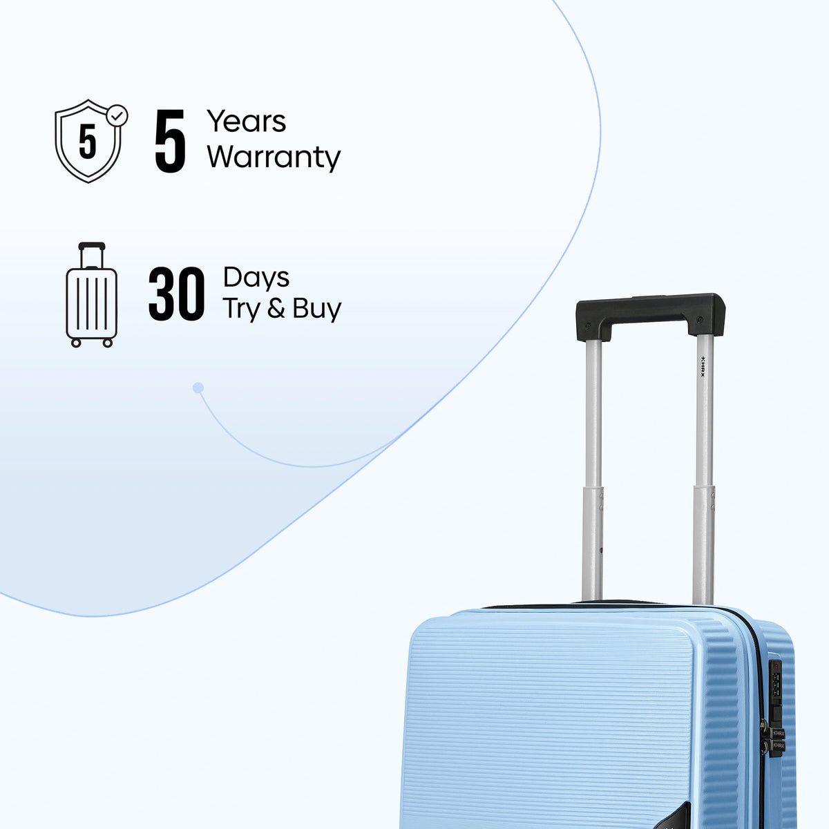 HRX Parabola Cabin Suitcase (55 cm) 8 Wheels - Polypropylene