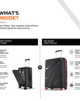 Two black hard-shell laptop travel trolleys with front and main compartments