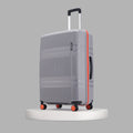 Hard-shell luggage set of 3, grey suitcase with telescopic handle and 4 spinner wheels
