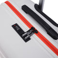 HRX by Hrithik Roshan white check-in suitcase top with red zipper and black straps