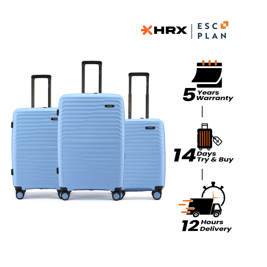 HRX by Hrithik Roshan Hard Body Set of 3 Luggage 8 Wheels - Kyoto