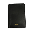 Black slim leather card holder with gold Rare logo on front