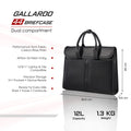 Carbon fiber black briefcase with dual front flap and top carry handles