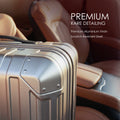 Silver suitcase shell with premium detailing and scratch-resistant finish