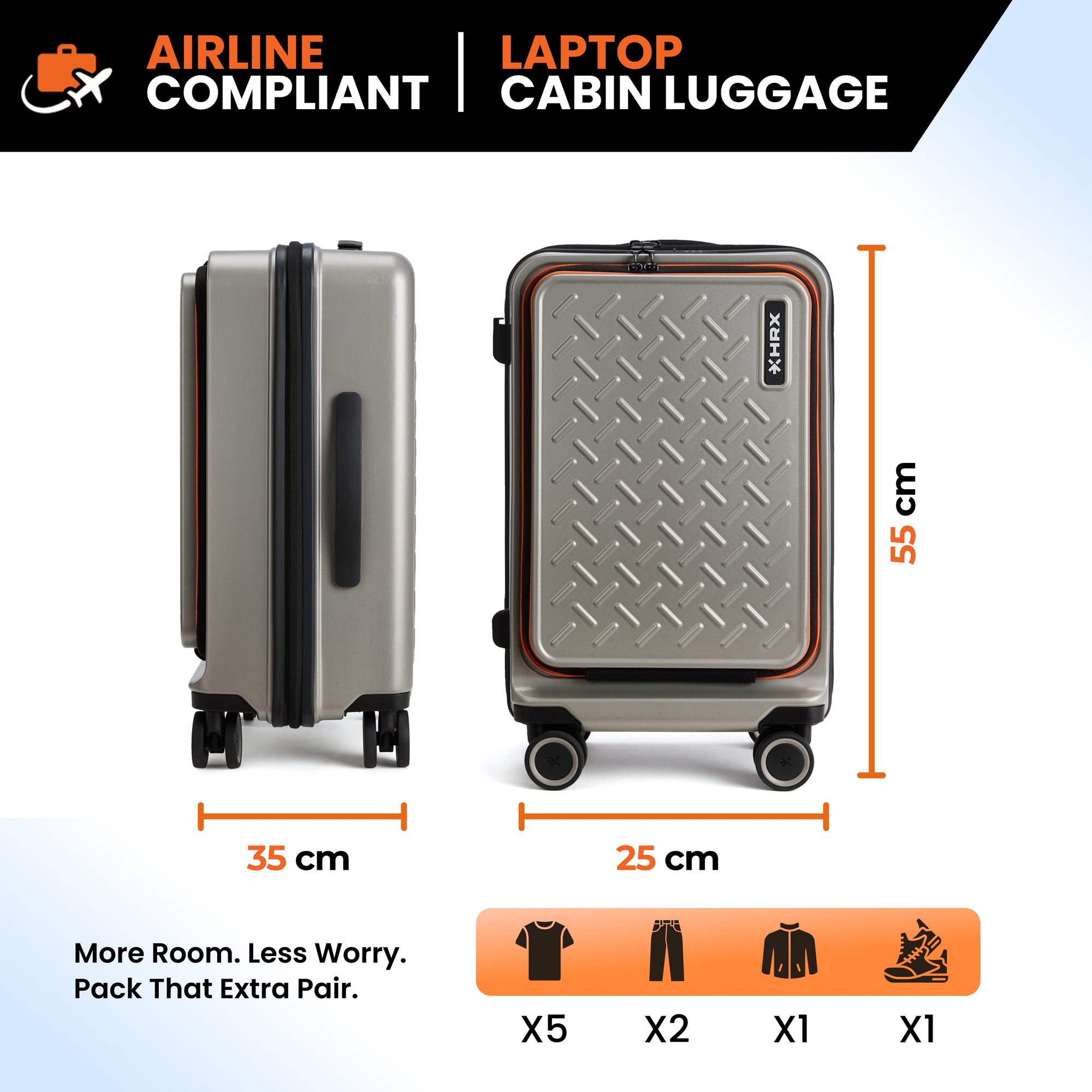 HRX Transit Trolley with Laptop Compartment