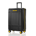 Large black check-in trolley with upright handle and 8 caster wheels
