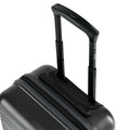 Small cabin suitcase with telescopic handle and ribbed top panel in dark finish