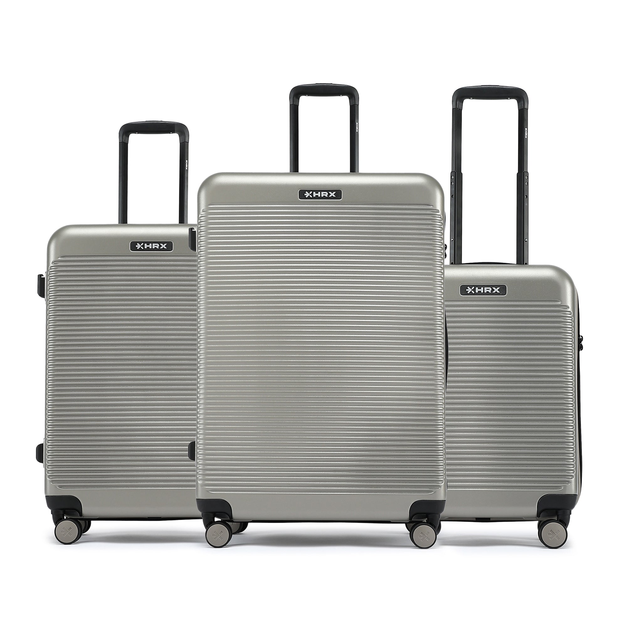 HRX by Hrithik Roshan Hard Body Set of 3 Luggage 8 Wheels - Grit