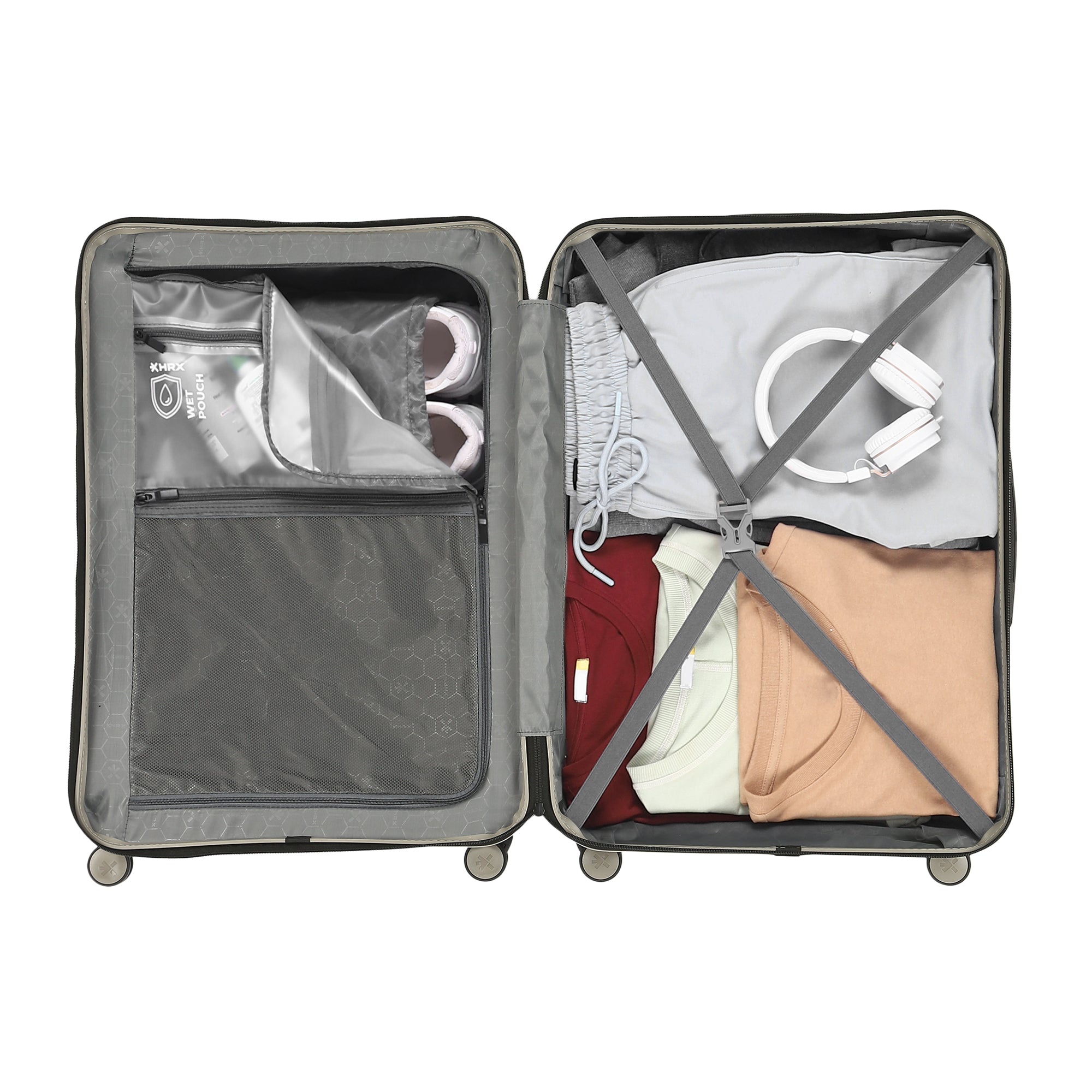 HRX by Hrithik Roshan Medium Check-in Suitcase (65 cm) 8 Wheels - Brute