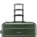 Green large check-in suitcase top with telescopic handle and logo