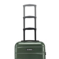 Green small cabin suitcase top view with stacked telescopic handles and HRX badge
