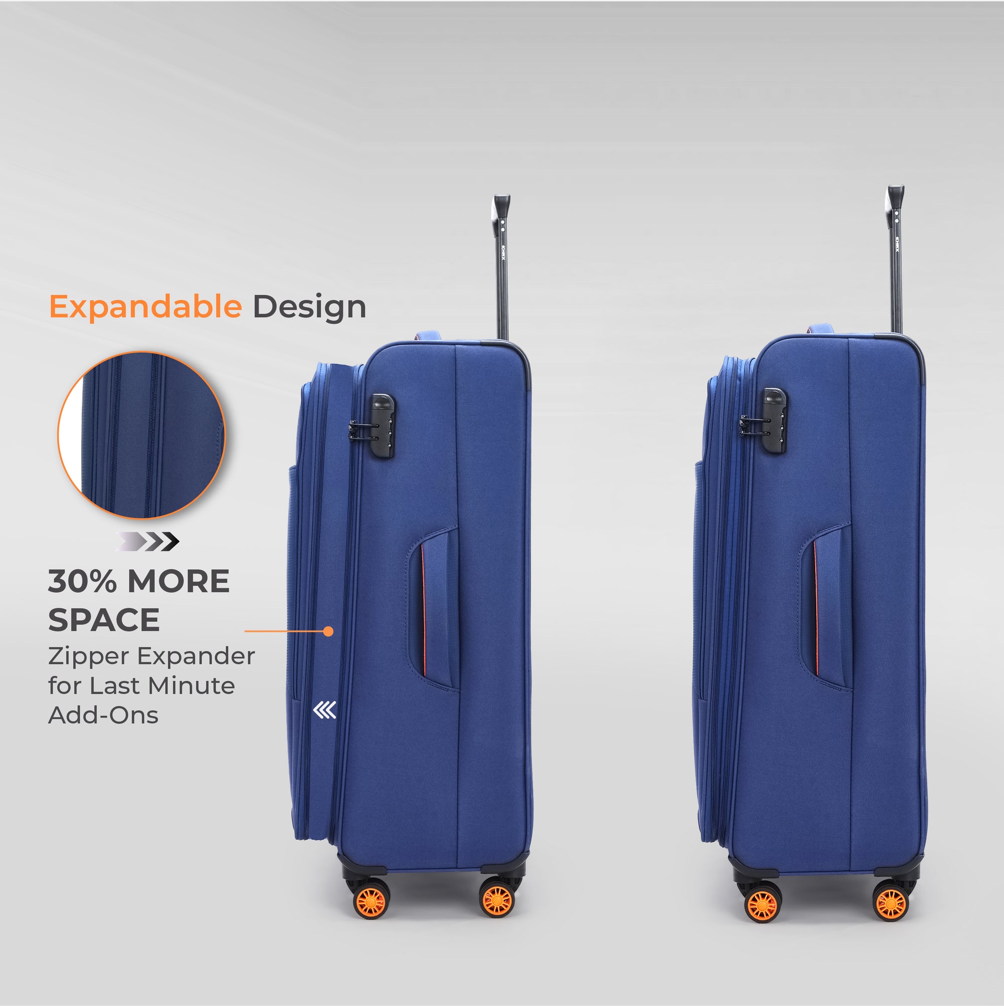HRX Overdrive Spinner Trolley- Soft Body Luggage