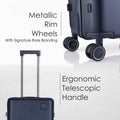 Hard-shell trolley luggage with ergonomic telescopic handle and spinner wheels