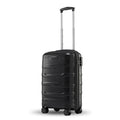 Black polypropylene cabin trolley suitcase with telescopic handle and spinner wheels