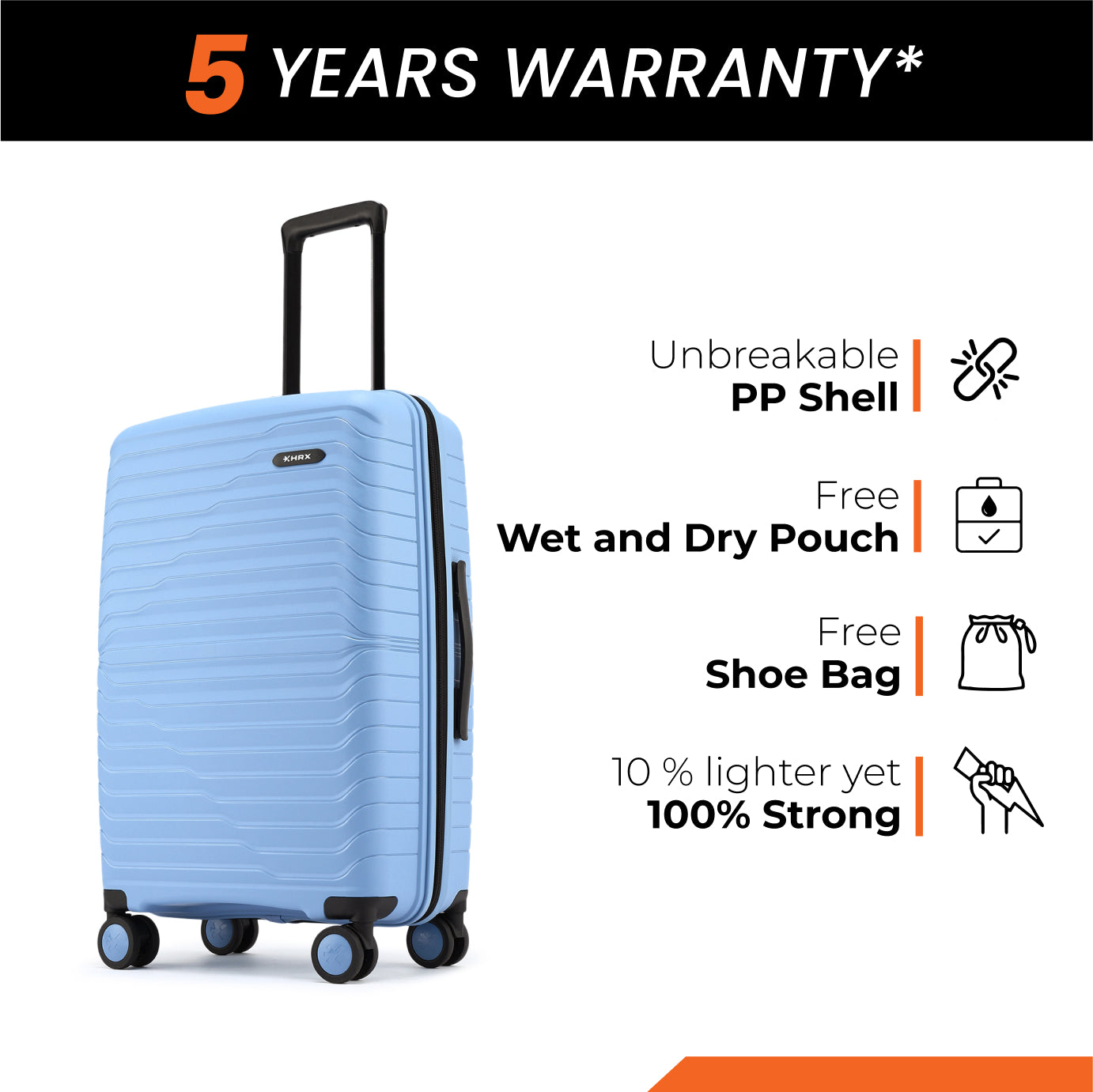 &quot;HRX by Hrithik Roshan  Large Check-in Suitcase (75 cm) 8 Wheels - Kyoto
