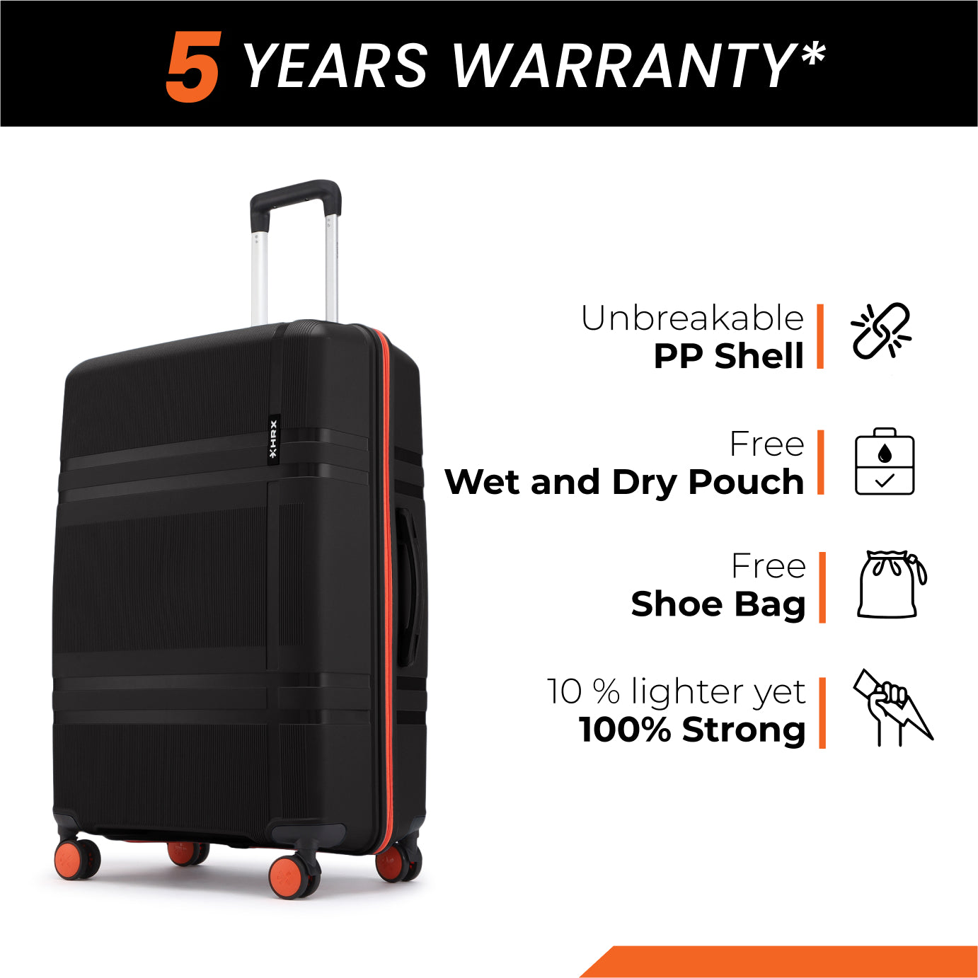 HRX by Hrithik Roshan  Small Cabin Suitcase (56 cm) 8 Wheels - Helium