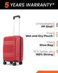 HRX by Hrithik Roshan  Small Cabin Suitcase (56 cm) 8 Wheels - Helium