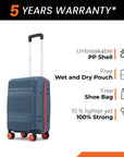 HRX by Hrithik Roshan  Small Cabin Suitcase (56 cm) 8 Wheels - Helium